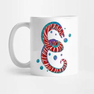 Red Zebra Moray Eel Fish as Letter E Mug